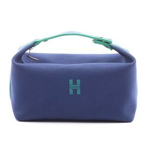 Hermes Canvas Bridat Black GM Handbag